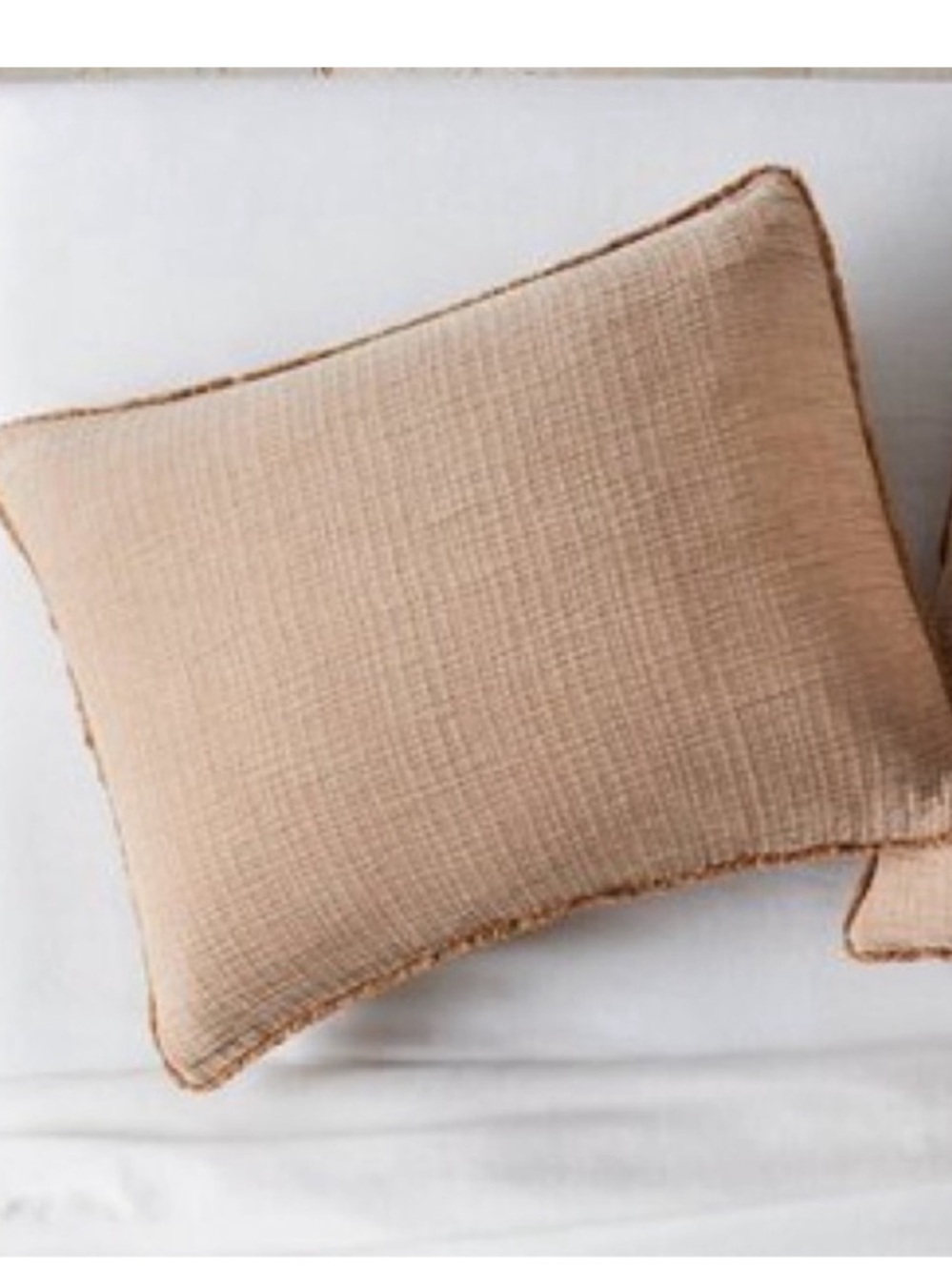 (1) KING Casaluna Warm Brown Pillow Sham Muslin Gauze Fringe